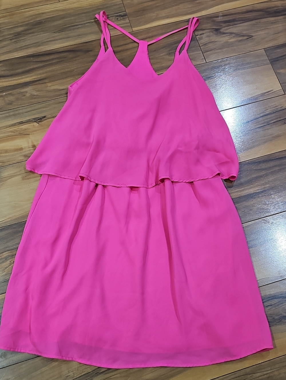 GB Women’s XS Pink Layered Spaghetti Strap Dress